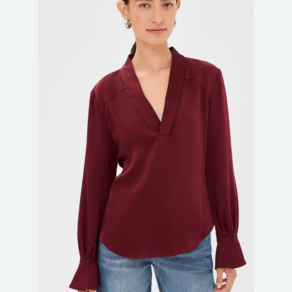 Jonathan Simkhai Maisey Burgundy Blouse